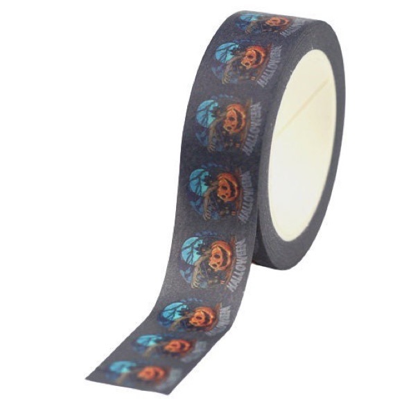 Black Cat Riding Broomstick, Halloween Scene, Washi Tape Set of 2 - Picture 8 of 10